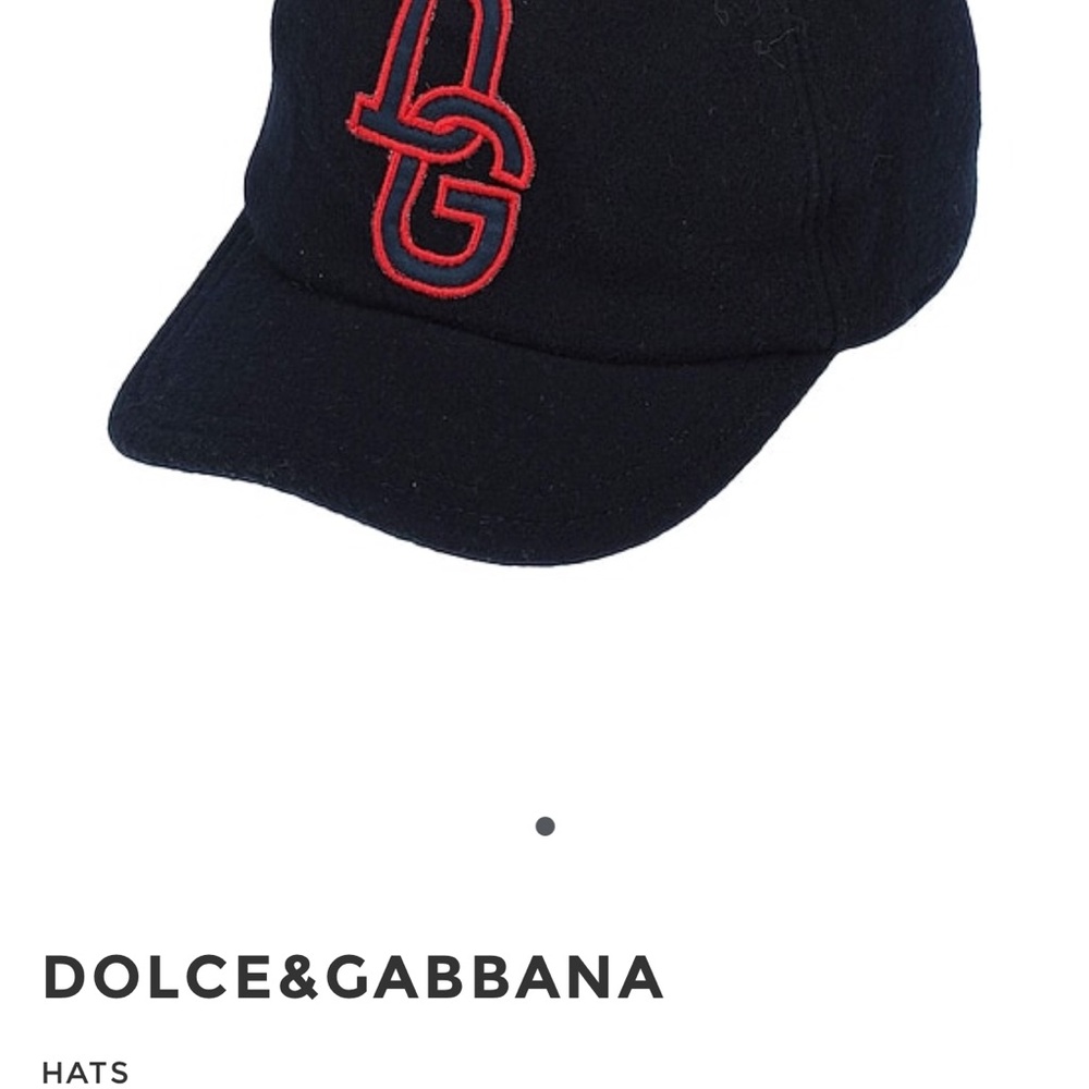 Dolce & Gabbana Black Hat with Bold Red Embroidery